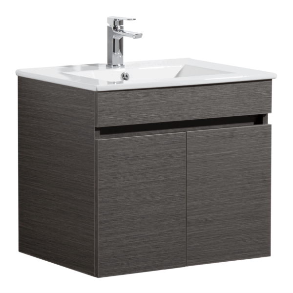 POSEIDON EV64WH-DB EVIE PVC WALL HUNG VANITY DARK BROWN - Urban Designs Bathroom and Kitchen