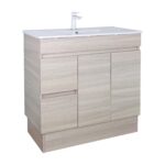 POSEIDON EV93LL-OAK EVIE SLIM PVC FLOOR STANDING VANITY LEFT SIDE DRAWERS OAK - Urban Designs Bathroom and Kitchen