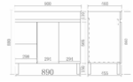 POSEIDON EV94LL-OAK EVIE PVC FLOOR STANDING VANITY LEFT SIDE DRAWERS OAK - Urban Designs Bathroom and Kitchen
