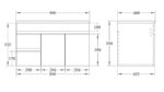 POSEIDON EV94LWH-OAK EVIE PVC WALL HUNG VANITY LEFT SIDE DRAWERS OAK - Urban Designs Bathroom and Kitchen