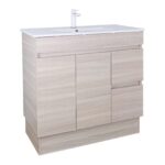 POSEIDON EV94RL-OAK EVIE PVC FLOOR STANDING VANITY RIGHT SIDE DRAWERS OAK - Urban Designs Bathroom and Kitchen