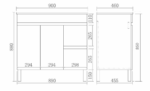 POSEIDON EV94RL-OAK EVIE PVC FLOOR STANDING VANITY RIGHT SIDE DRAWERS OAK - Urban Designs Bathroom and Kitchen