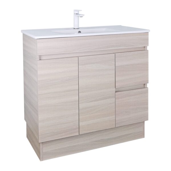 POSEIDON EV94RL-OAK EVIE PVC FLOOR STANDING VANITY RIGHT SIDE DRAWERS OAK - Urban Designs Bathroom and Kitchen