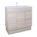 POSEIDON EV94RL-OAK EVIE PVC FLOOR STANDING VANITY RIGHT SIDE DRAWERS OAK - Urban Designs Bathroom and Kitchen