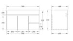 POSEIDON EV94RWH-OAK EVIE PVC WALL HUNG VANITY RIGHT SIDE DRAWERS OAK - Urban Designs Bathroom and Kitchen