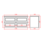 POSEIDON FMB1221WH FREMANTLE WALL HUNG VANITY MATTE BLACK - Urban Designs Bathroom and Kitchen