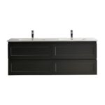 POSEIDON FMB1521WH FREMANTLE WALL HUNG VANITY 1500 MATTE BLACK - Urban Designs Bathroom and Kitchen