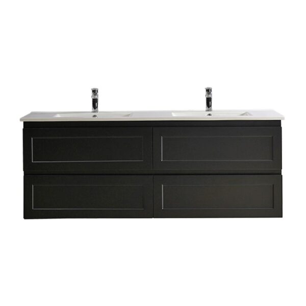 POSEIDON FMB1521WH FREMANTLE WALL HUNG VANITY 1500 MATTE BLACK - Urban Designs Bathroom and Kitchen
