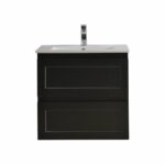 POSEIDON FMB600WH FREMANTLE WALL HUNG VANITY MATTE BLACK - Urban Designs Bathroom and Kitchen