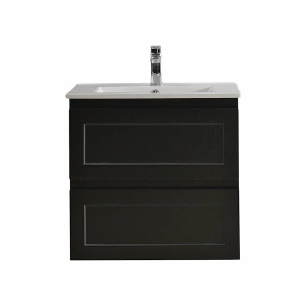 POSEIDON FMB600WH FREMANTLE WALL HUNG VANITY MATTE BLACK - Urban Designs Bathroom and Kitchen
