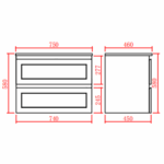 POSEIDON FMB750WH FREMANTLE WALL HUNG VANITY MATTE BLACK - Urban Designs Bathroom and Kitchen