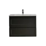 POSEIDON FMB750WH FREMANTLE WALL HUNG VANITY MATTE BLACK - Urban Designs Bathroom and Kitchen