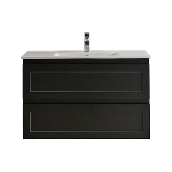 POSEIDON FMB900WH FREMANTLE WALL HUNG VANITY MATTE BLACK - Urban Designs Bathroom and Kitchen