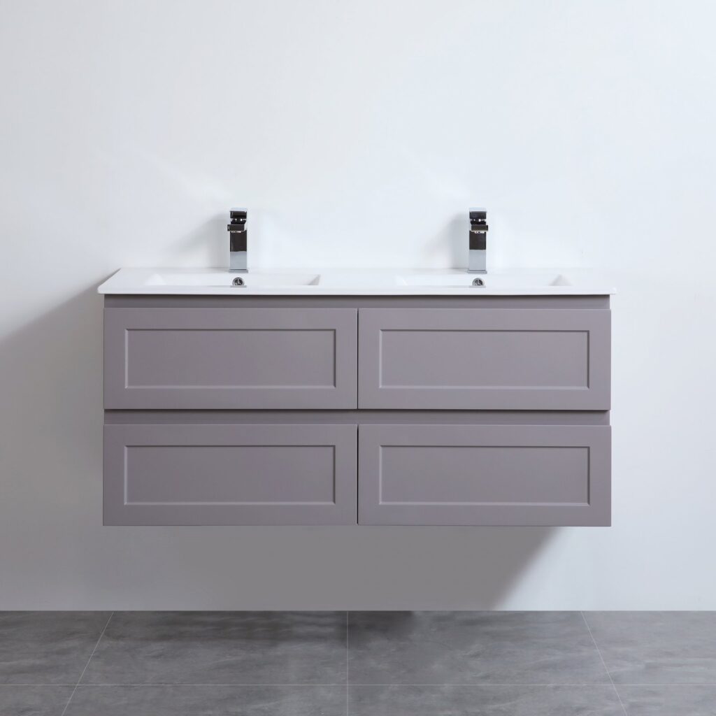 POSEIDON FMG1221WH FREMANTLE WALL HUNG VANITY MATTE GREY - Urban Designs Bathroom and Kitchen