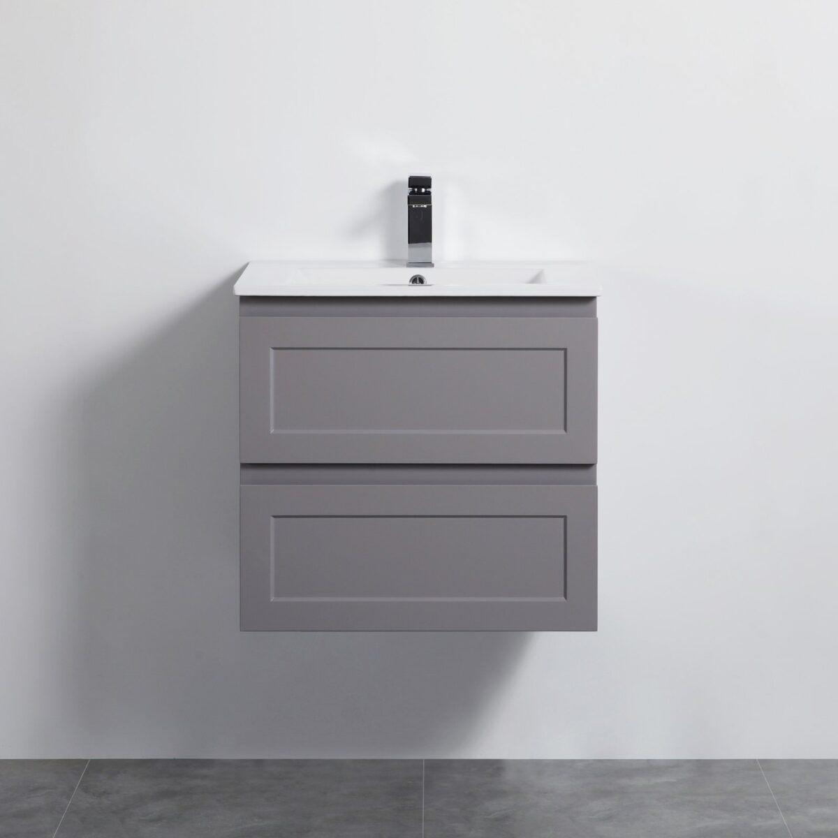 POSEIDON FMG600WH FREMANTLE WALL HUNG VANITY MATTE GREY - Urban Designs Bathroom and Kitchen