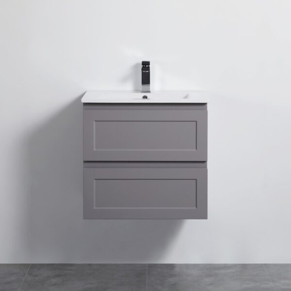 POSEIDON FMG600WH FREMANTLE WALL HUNG VANITY MATTE GREY - Urban Designs Bathroom and Kitchen