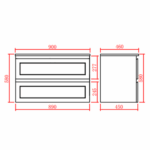 POSEIDON FMG900WH FREMANTLE WALL HUNG VANITY MATTE GREY - Urban Designs Bathroom and Kitchen