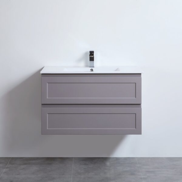 POSEIDON FMG900WH FREMANTLE WALL HUNG VANITY MATTE GREY - Urban Designs Bathroom and Kitchen