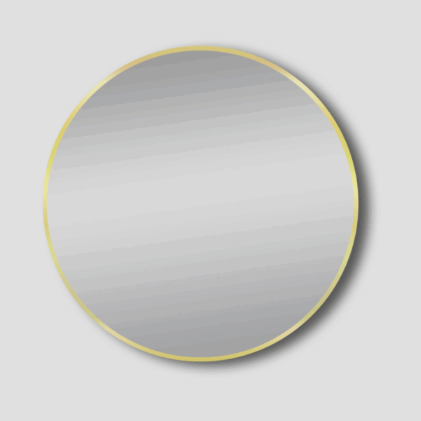 POSEIDON MBG-R80 ROUND FRAMED MIRROR 800*800 MATTE BRUSHED GOLD - Urban Designs Bathroom and Kitchen