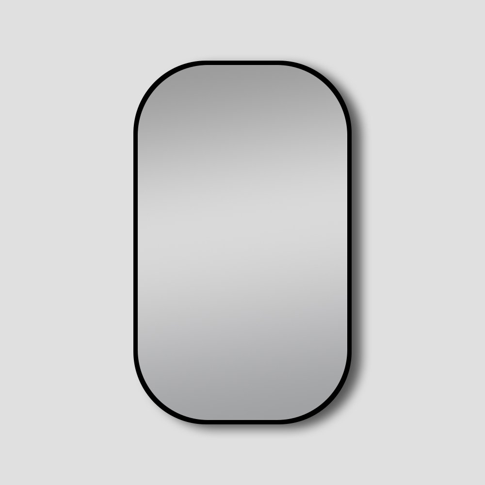 POSEIDON MBK-RR6090 FRAMED MIRROR 600*900 MATTE BRUSHED BLACK - Urban Designs Bathroom and Kitchen
