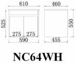 POSEIDON NC64WH NOVA WALL HUNG VANITY CONCRETE GREY - Urban Designs Bathroom and Kitchen