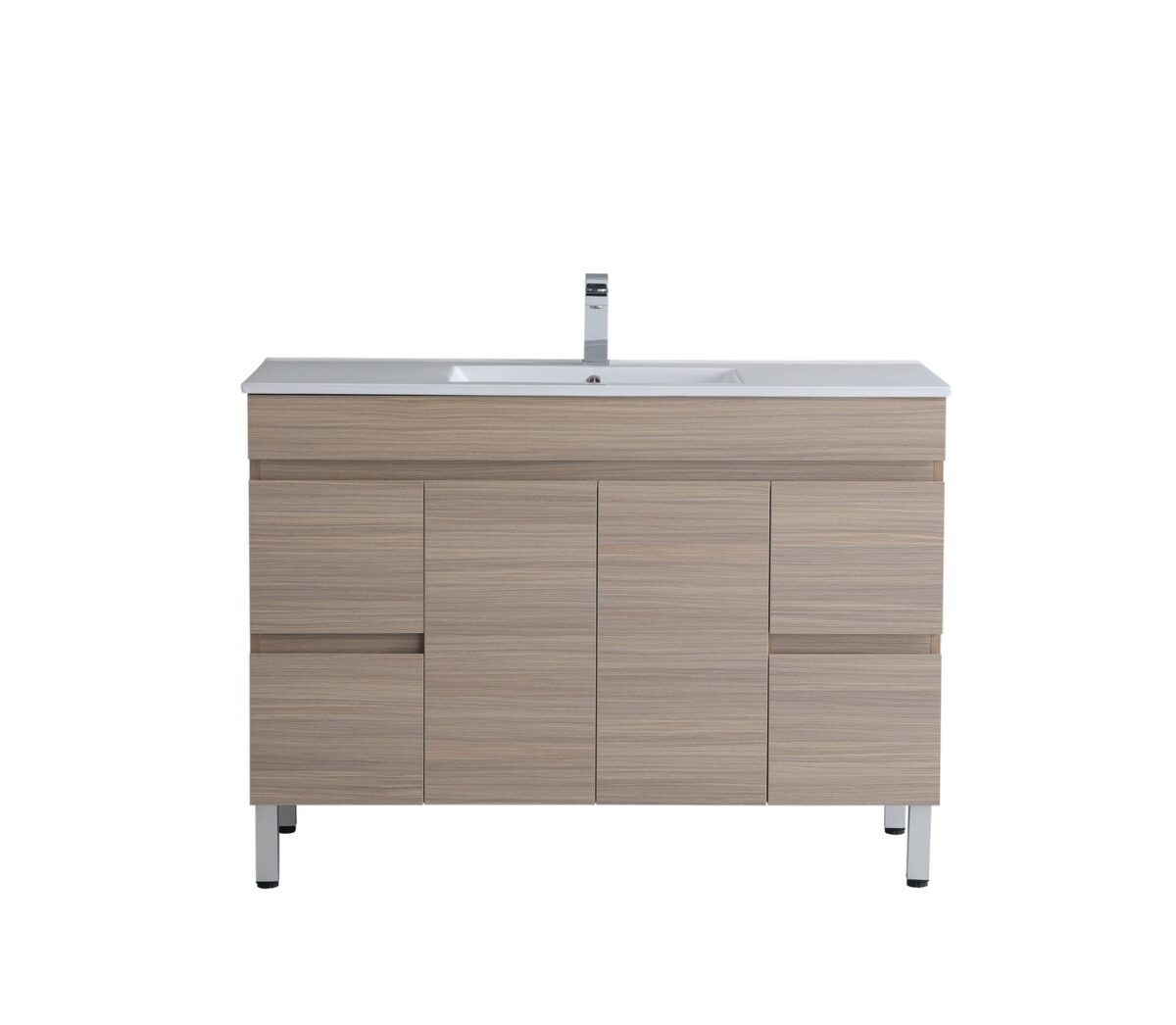 POSEIDON OAK1200-LG STELLA FLOOR STANDING VANITY NATURAL OAK - Urban Designs Bathroom and Kitchen