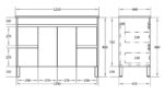 POSEIDON OAK1200-LG STELLA FLOOR STANDING VANITY NATURAL OAK - Urban Designs Bathroom and Kitchen