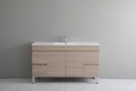 POSEIDON OAK1550-LG STELLA FLOOR STANDING VANITY NATURAL OAK - Urban Designs Bathroom and Kitchen