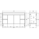 POSEIDON OAK1550-LG STELLA FLOOR STANDING VANITY NATURAL OAK - Urban Designs Bathroom and Kitchen