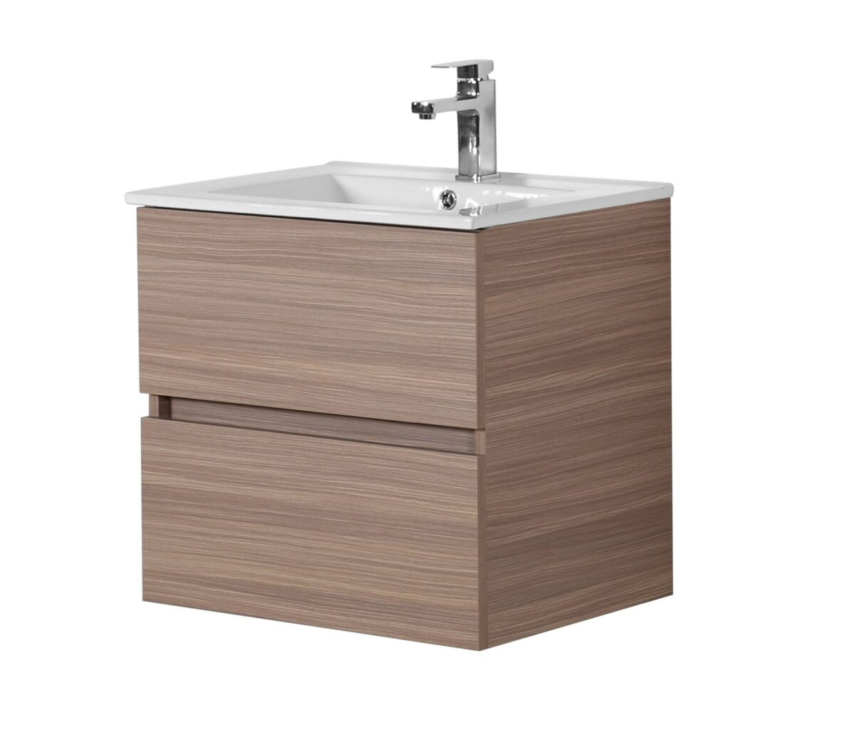 POSEIDON OAK600-WH STELLA WALL HUNG VANITY OAK - Urban Designs Bathroom and Kitchen