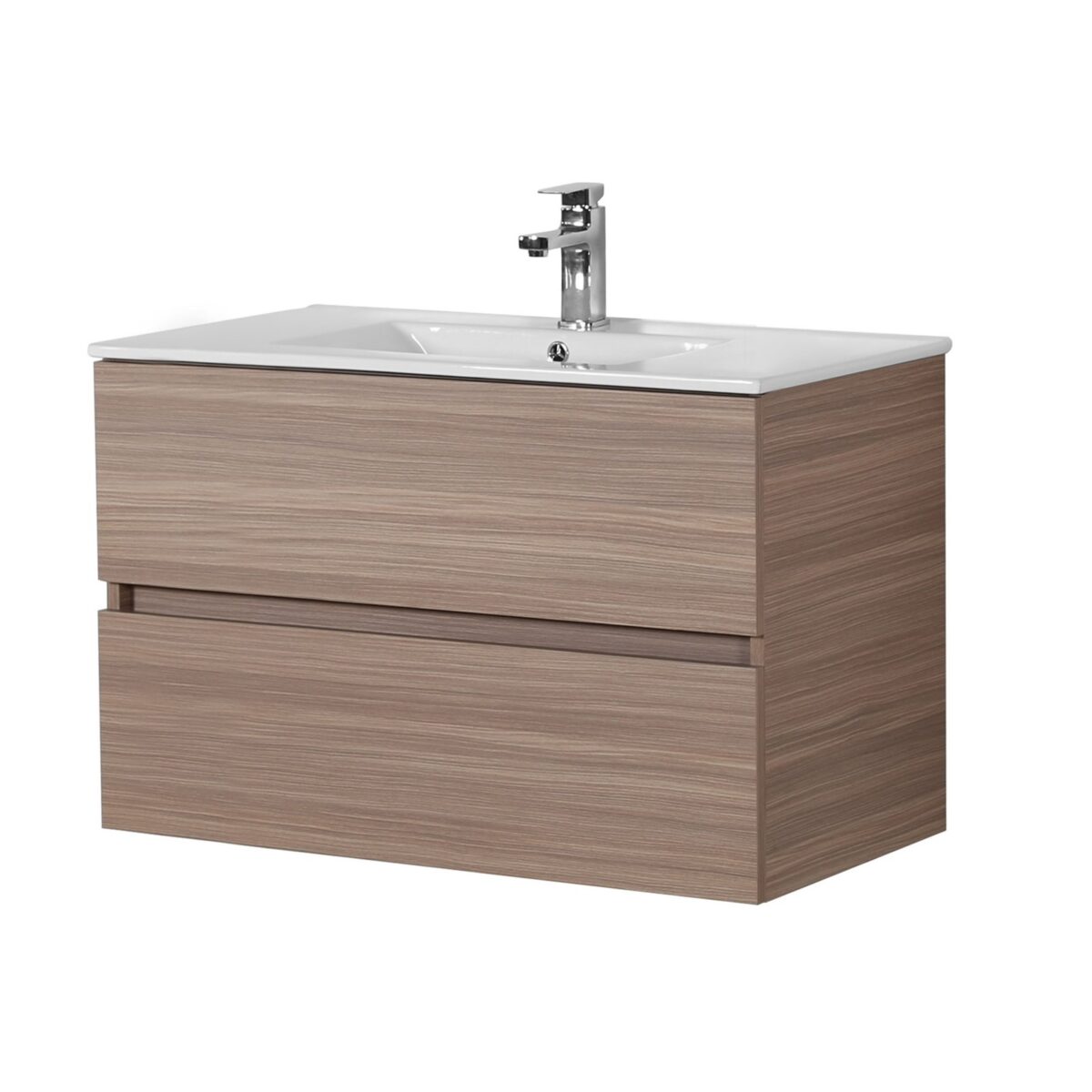 POSEIDON OAK900-WH STELLA WALL HUNG VANITY OAK - Urban Designs Bathroom and Kitchen