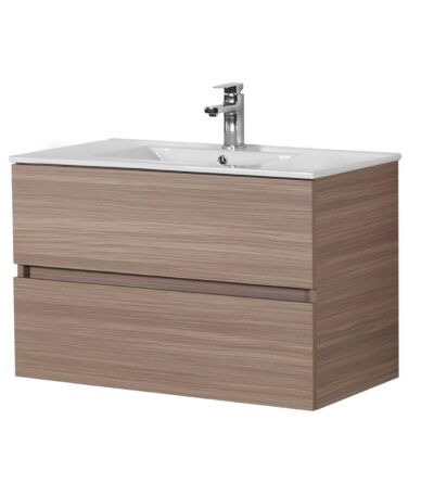 POSEIDON OAK900-WH STELLA WALL HUNG VANITY OAK - Urban Designs Bathroom and Kitchen