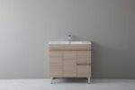 POSEIDON OAK900R-LG STELLA FLOOR STANDING VANITY RIGHT SIDE DRAWERS NATURAL OAK - Urban Designs Bathroom and Kitchen