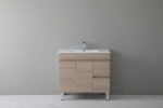 POSEIDON OAK900R-LG STELLA FLOOR STANDING VANITY RIGHT SIDE DRAWERS NATURAL OAK - Urban Designs Bathroom and Kitchen