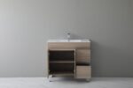 POSEIDON OAK900R-LG STELLA FLOOR STANDING VANITY RIGHT SIDE DRAWERS NATURAL OAK - Urban Designs Bathroom and Kitchen