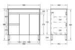 POSEIDON OAK900R-LG STELLA FLOOR STANDING VANITY RIGHT SIDE DRAWERS NATURAL OAK - Urban Designs Bathroom and Kitchen
