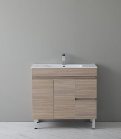 POSEIDON OAK900R-LG STELLA FLOOR STANDING VANITY RIGHT SIDE DRAWERS NATURAL OAK - Urban Designs Bathroom and Kitchen