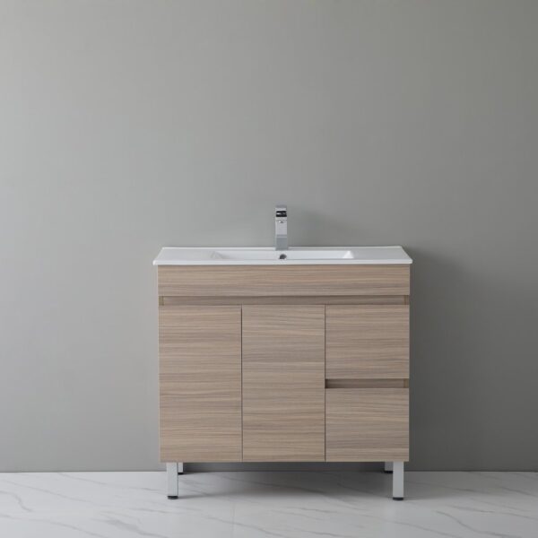 POSEIDON OAK900R-LG STELLA FLOOR STANDING VANITY RIGHT SIDE DRAWERS NATURAL OAK - Urban Designs Bathroom and Kitchen