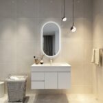 POSEIDON OV4590AM OVAL LED MIRROR 450x900MM - Urban Designs Bathroom and Kitchen