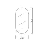 POSEIDON OV4590AM OVAL LED MIRROR 450x900MM - Urban Designs Bathroom and Kitchen