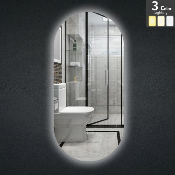POSEIDON OV4590AM OVAL LED MIRROR 450x900MM - Urban Designs Bathroom and Kitchen