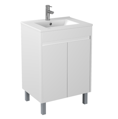 POSEIDON P64LG STANDARD PVC FLOOR STANDING VANITY GLOSS WHITE - Urban Designs Bathroom and Kitchen