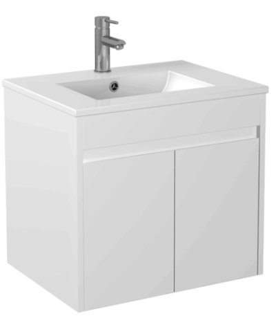 POSEIDON P64WH STANDARD PVC WALL HUNG VANITY GLOSS WHITE - Urban Designs Bathroom and Kitchen