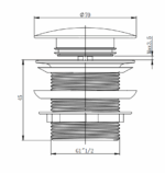 POSEIDON PB40NF BATHTUB POP UP WASTE 40MM CHROME AND COLOURED - Urban Designs Bathroom and Kitchen