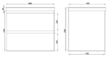 POSEIDON Q6046WO QUBIST MDF WALL HUNG VANITY 600*550*460 WHITE OAK - Urban Designs Bathroom and Kitchen