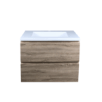 POSEIDON Q6046WO QUBIST MDF WALL HUNG VANITY 600*550*460 WHITE OAK - Urban Designs Bathroom and Kitchen