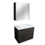 POSEIDON Q7546DG QUBIST MDF WALL HUNG VANITY 750*550*460MM DARK GREY - Urban Designs Bathroom and Kitchen