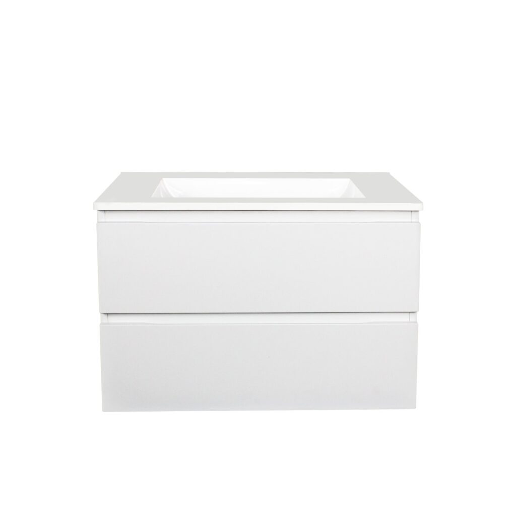 POSEIDON Q7546MW QUBIST MDF WALL HUNG VANITY 750*550*460MM MATTE WHITE - Urban Designs Bathroom and Kitchen