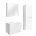 POSEIDON Q7546MW QUBIST MDF WALL HUNG VANITY 750*550*460MM MATTE WHITE - Urban Designs Bathroom and Kitchen
