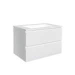 POSEIDON Q7546MW QUBIST MDF WALL HUNG VANITY 750*550*460MM MATTE WHITE - Urban Designs Bathroom and Kitchen